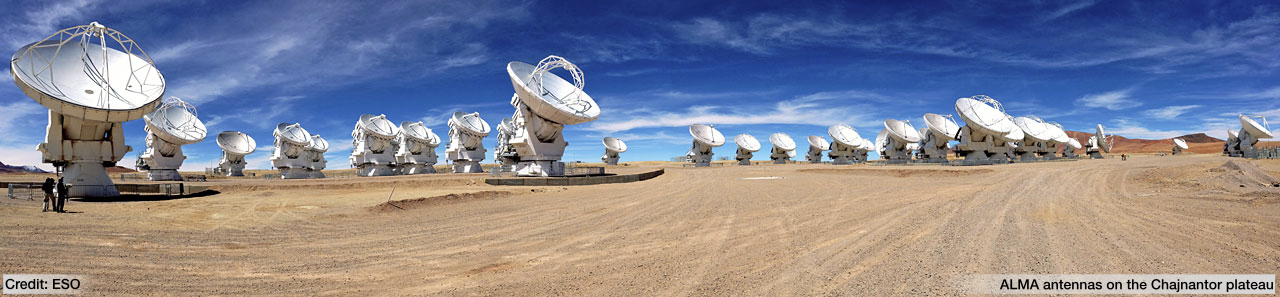 ALMA antennas on the Chajnantor plateau. Credit: ESO